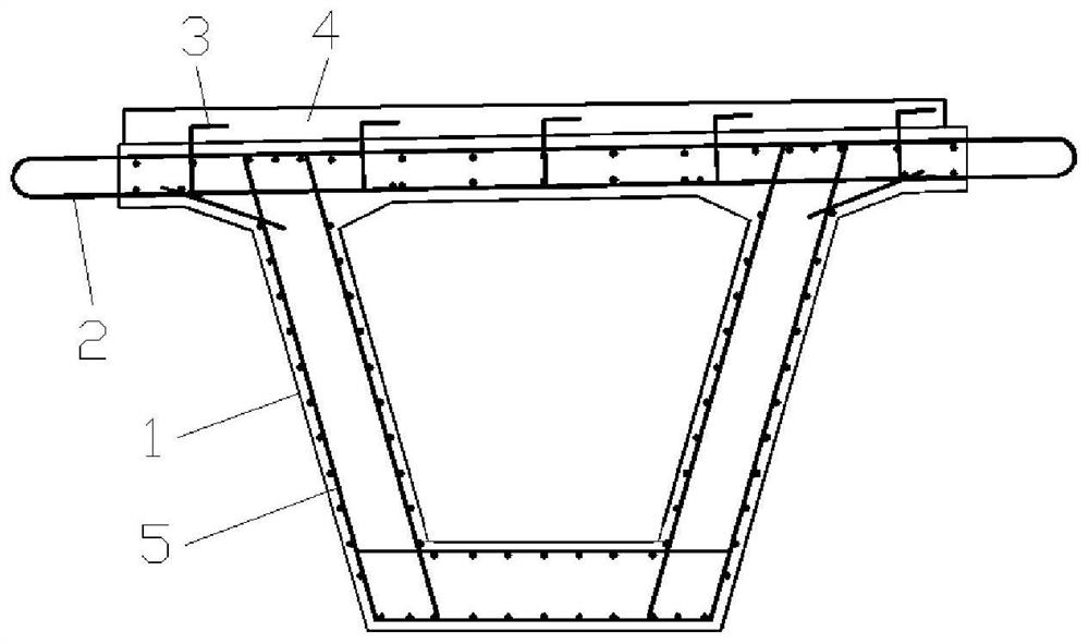 Connecting method of prefabricated box girder and transition layer and prefabricated box girder structure