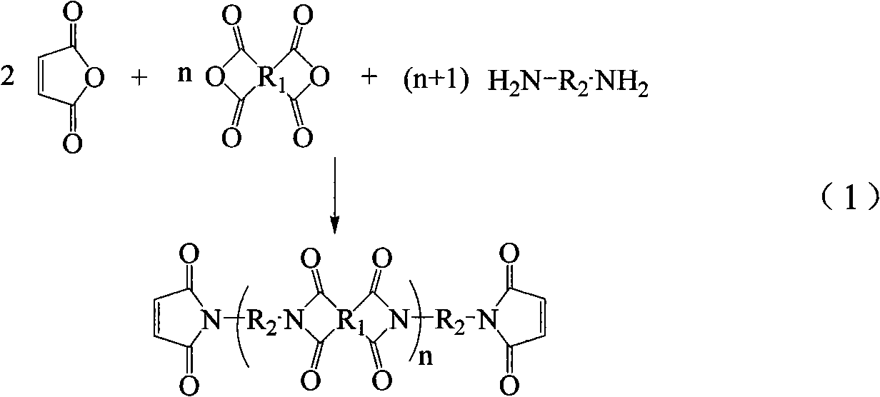 Method for preparing maleimide stop end type polyimide resin