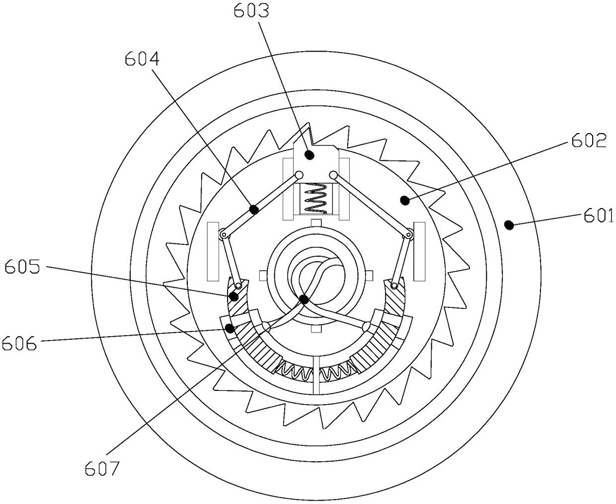 Equipment with overrun clutch