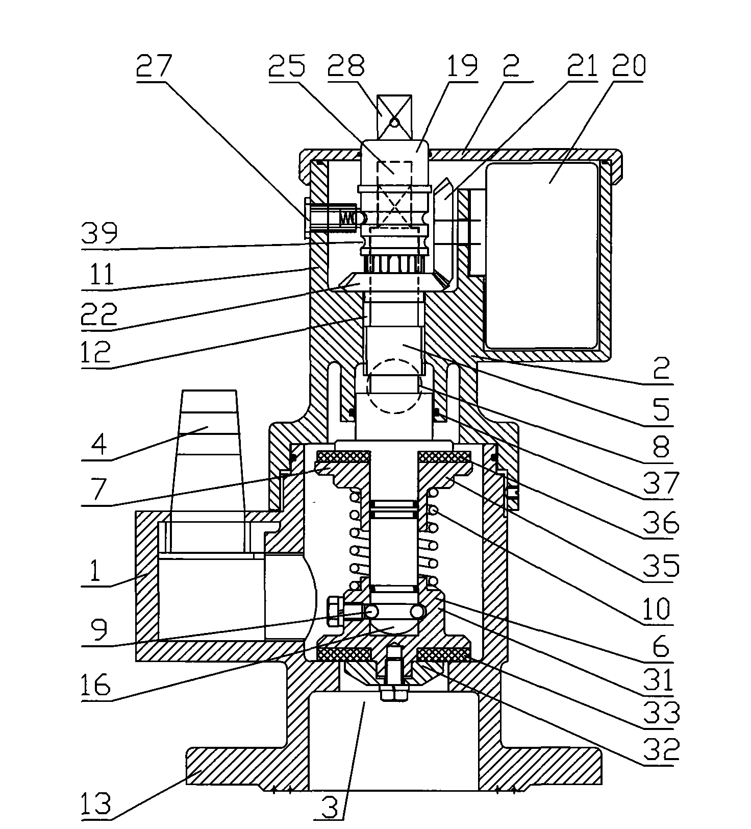 Manual and automatic integrated passenger train water-feeding valve