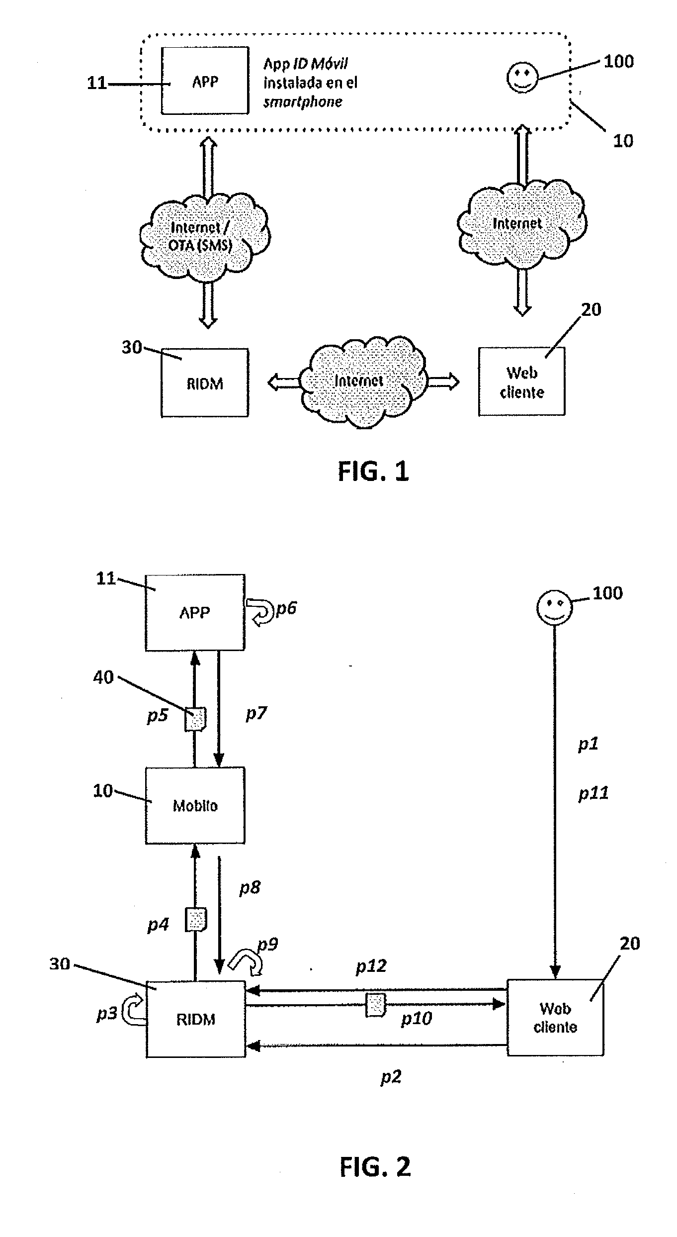 Procedure for generating a digital identity of a user of a mobile device, digital identity of the user, and authentication procedure using said digital identity of the user