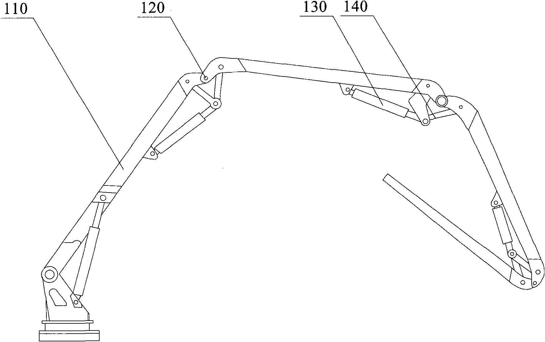 Joint arm of cloth arm bracket and manufacturing method thereof as well as concrete conveying machine
