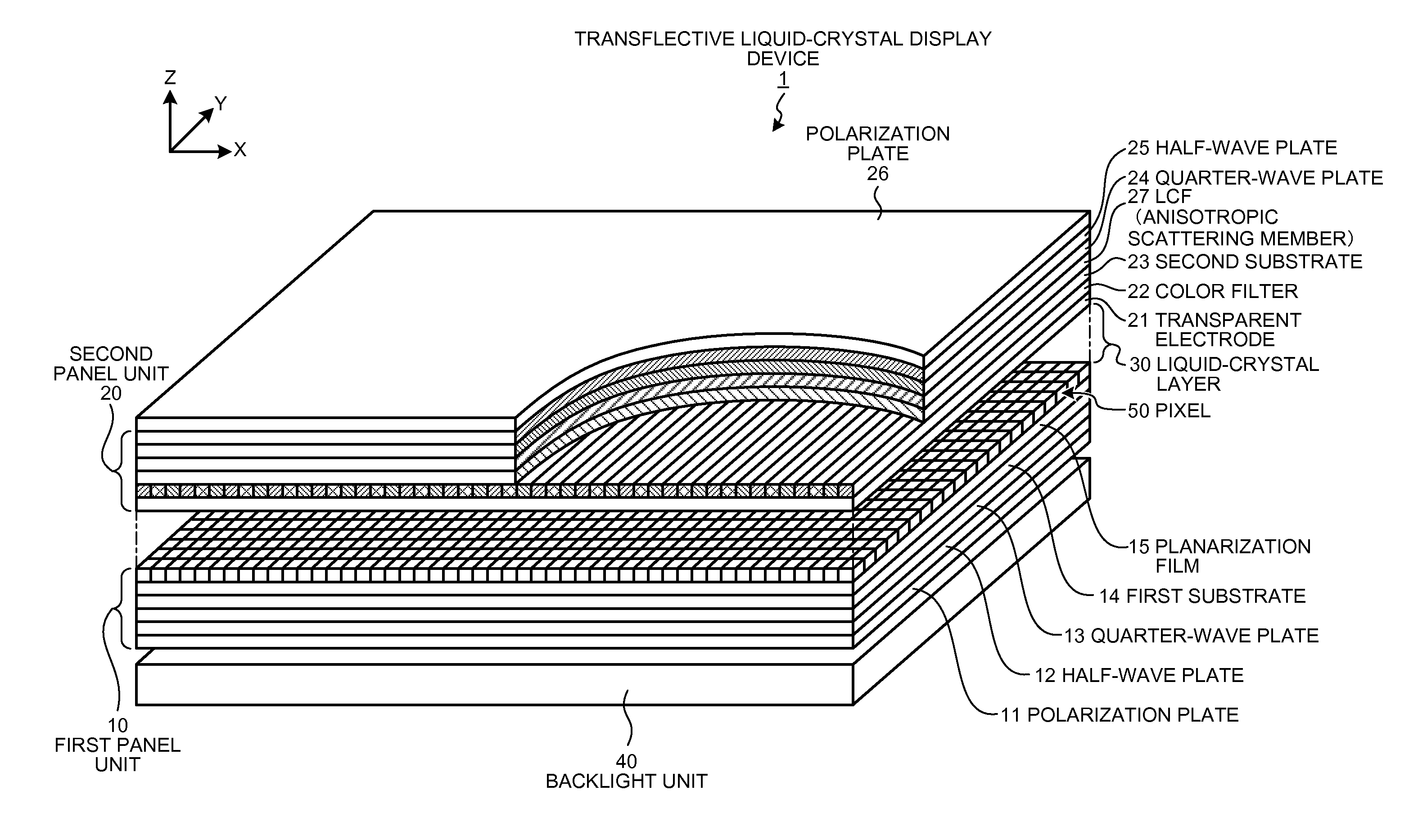 Liquid crystal display device and electronic apparatus provided therewith