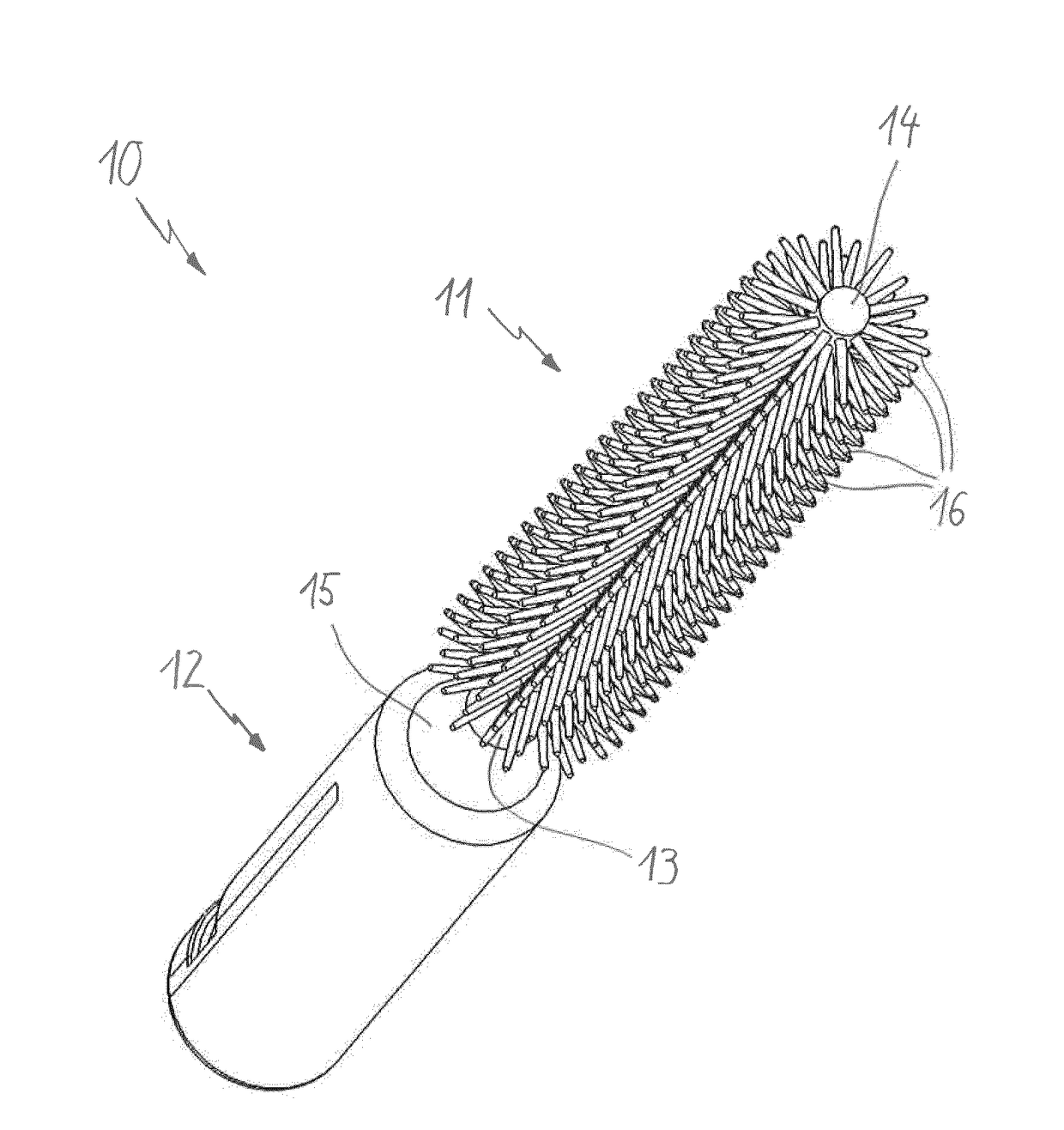 Interdental brush for cleaning interdental spaces and/or dental implants