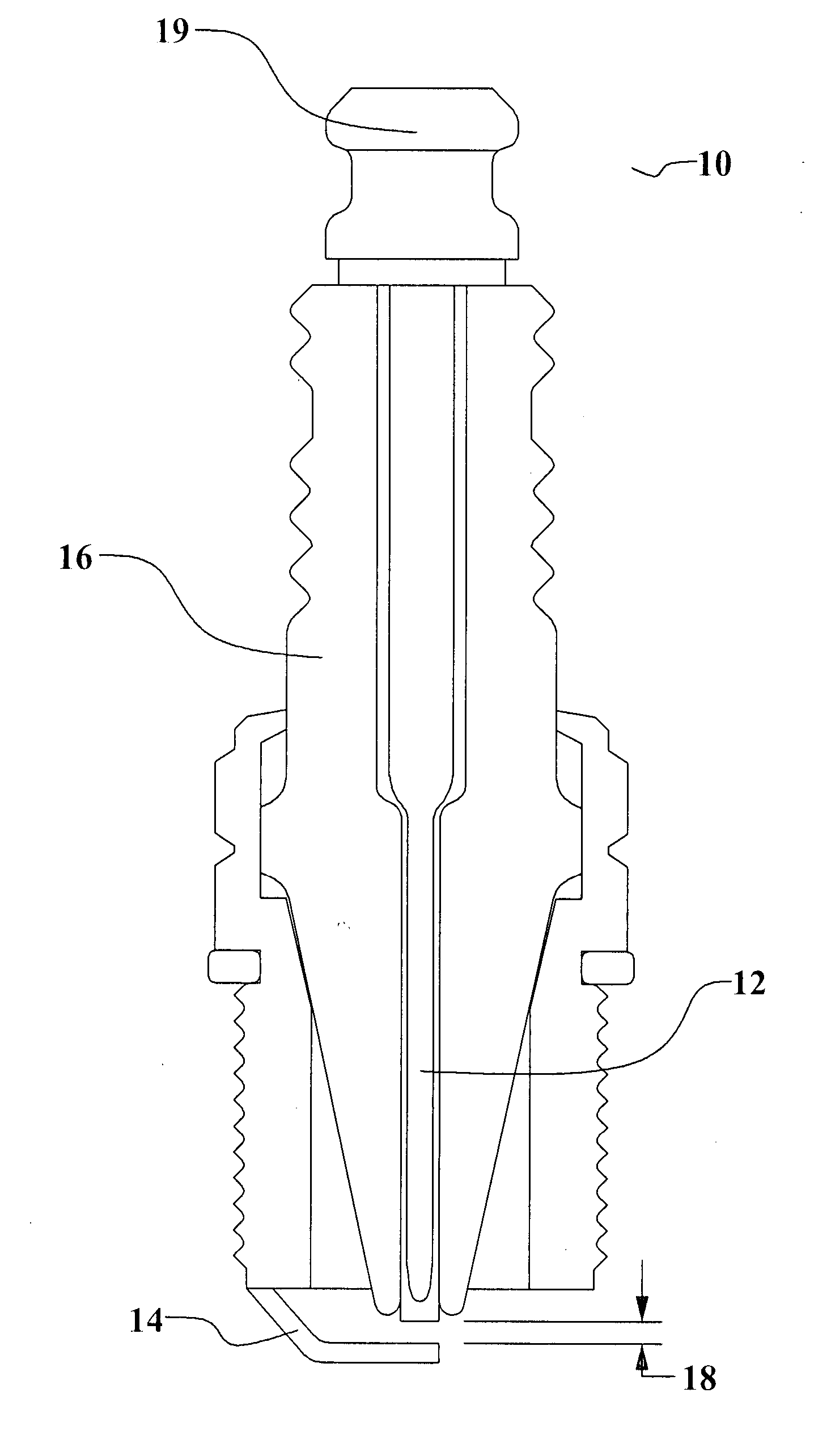 Low cost spark plug manufactured from conductive loaded resin-based materials