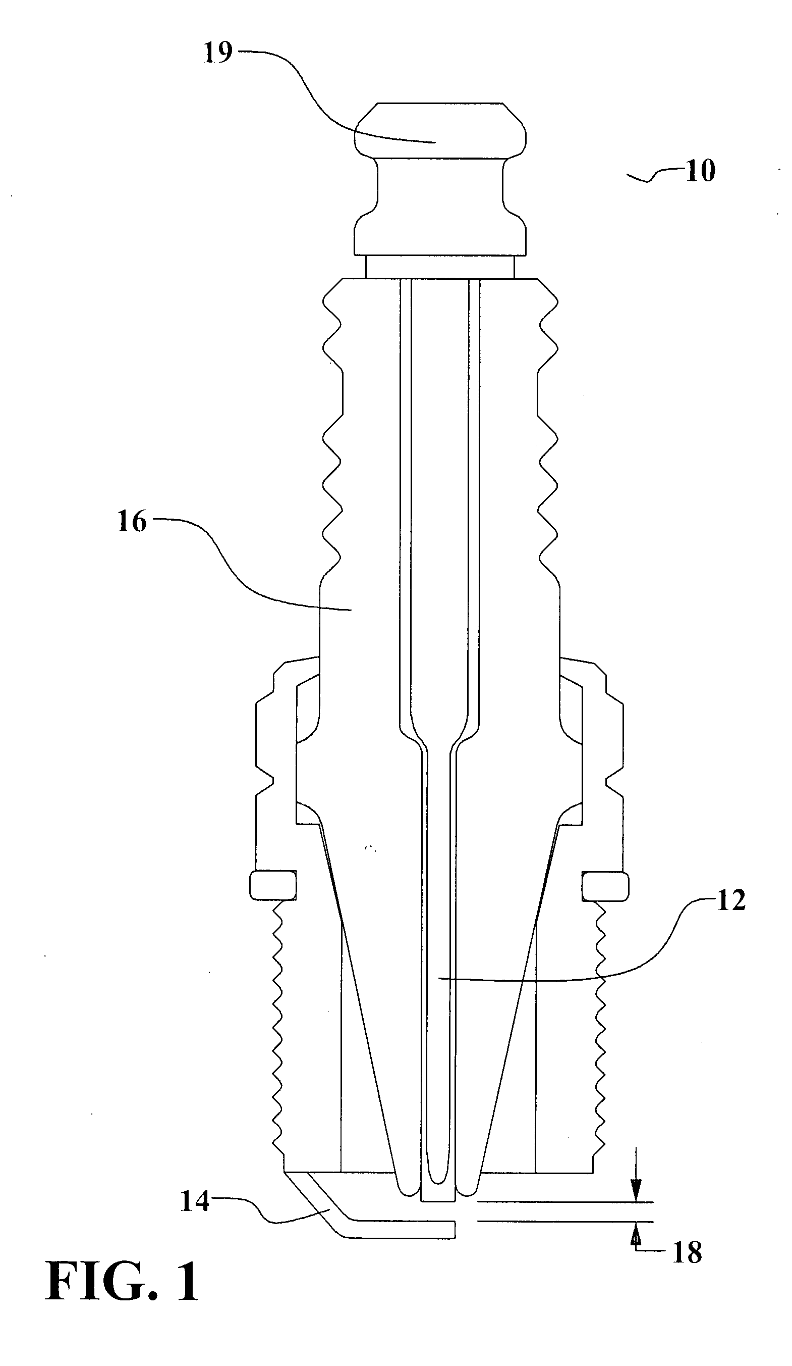 Low cost spark plug manufactured from conductive loaded resin-based materials