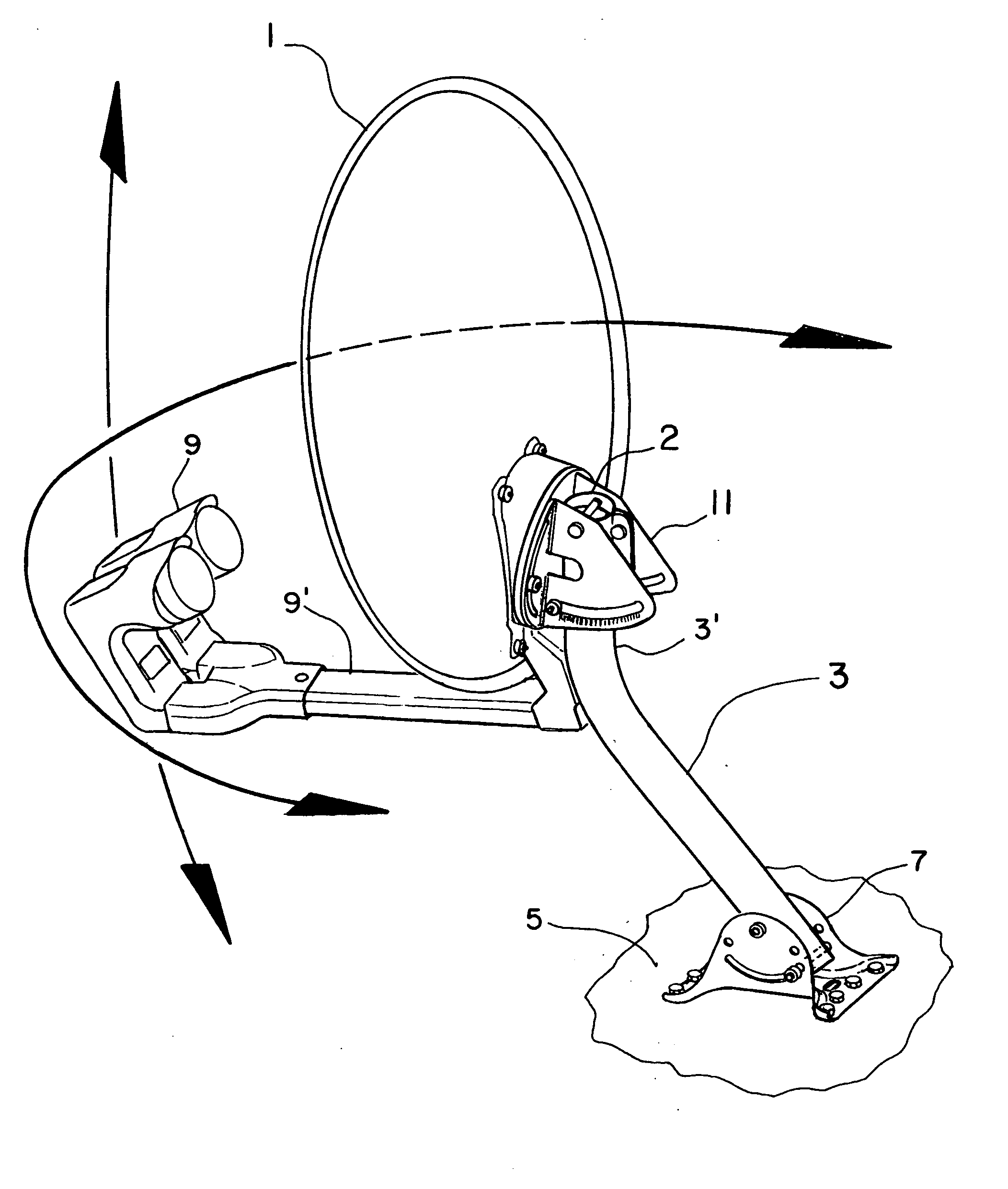 Satellite dish antenna mounting system