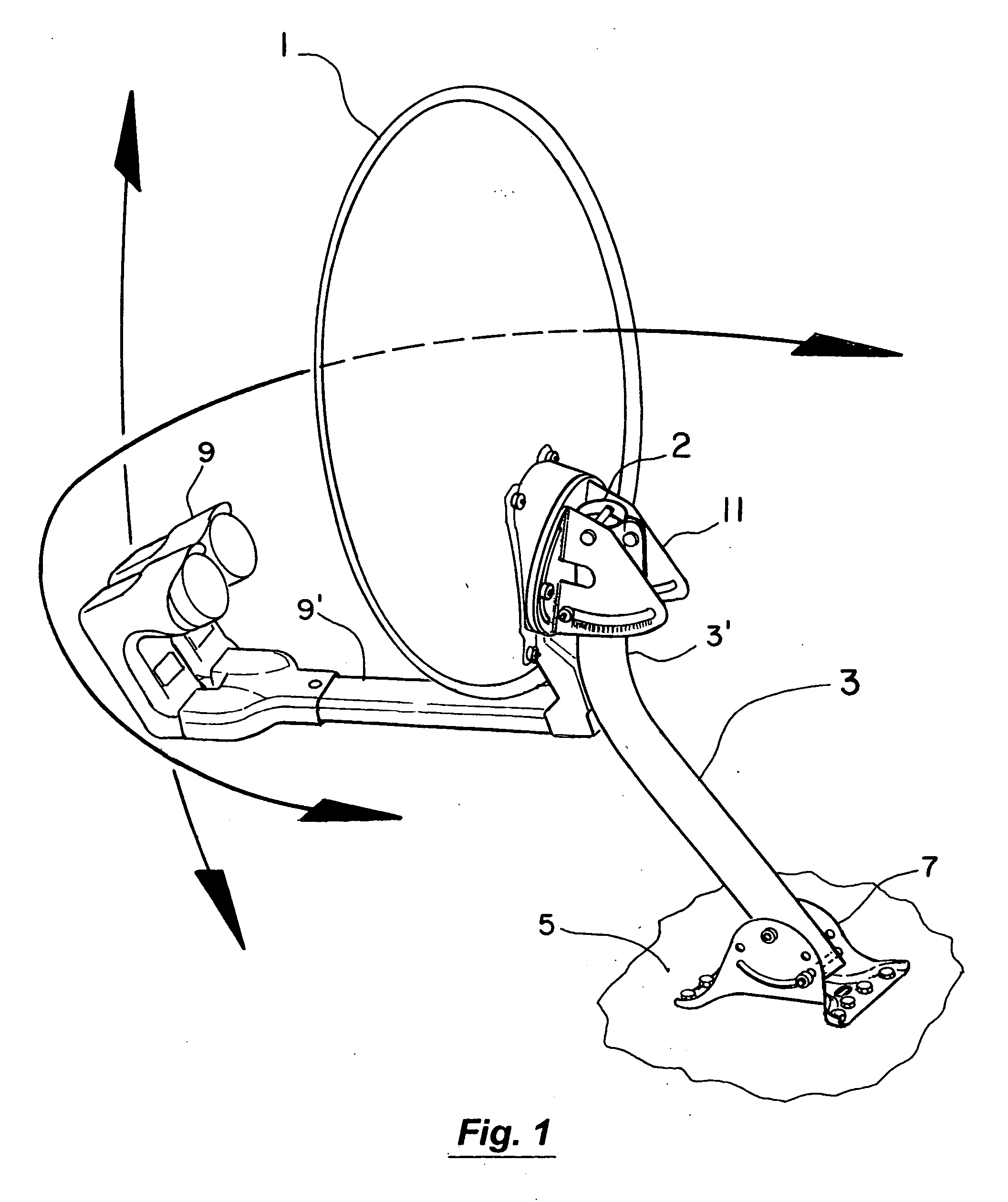 Satellite dish antenna mounting system