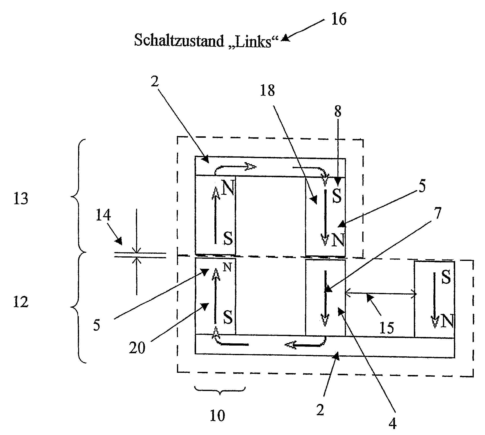 Switching unit having a locking function for a tool