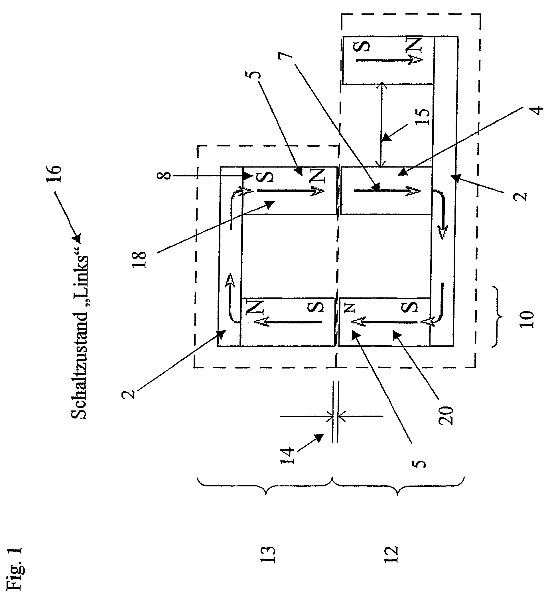 Switching unit having a locking function for a tool