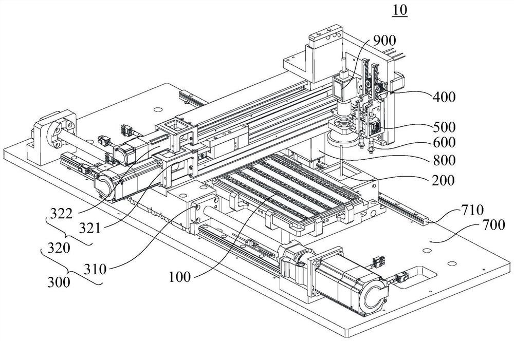 Camera module taking, placing and feeding device, burning equipment and feeding method