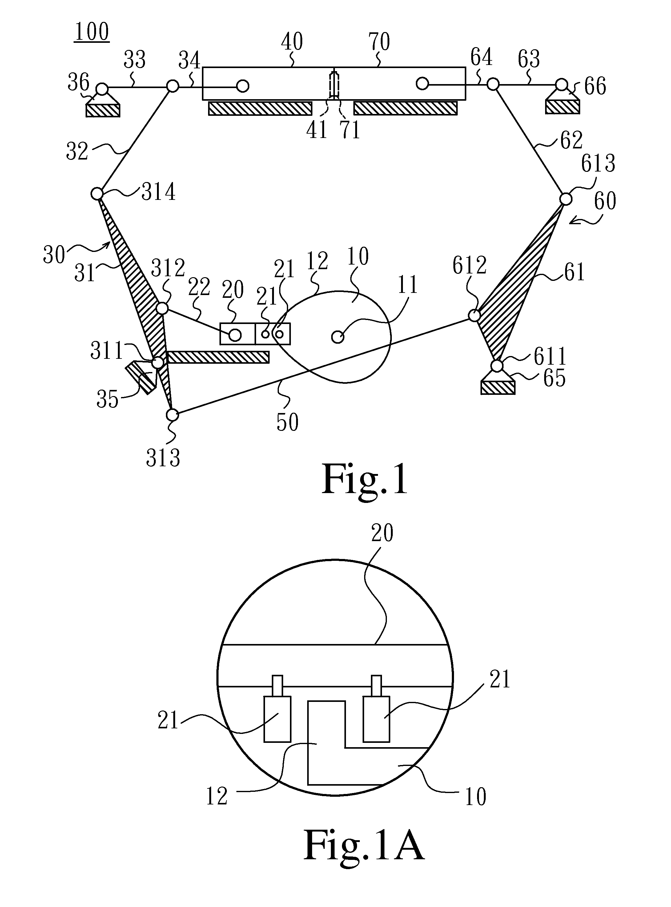 Multi-rod mechanism for opening and closing molds