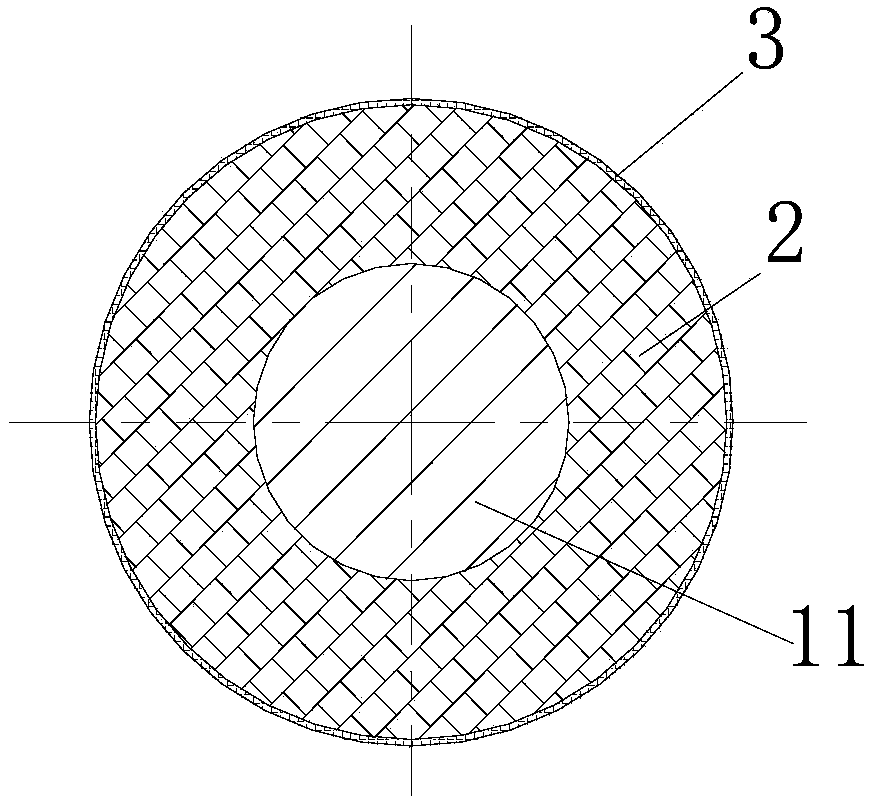 Composite material laying compression roller with laminating-type rubber covered roller structure