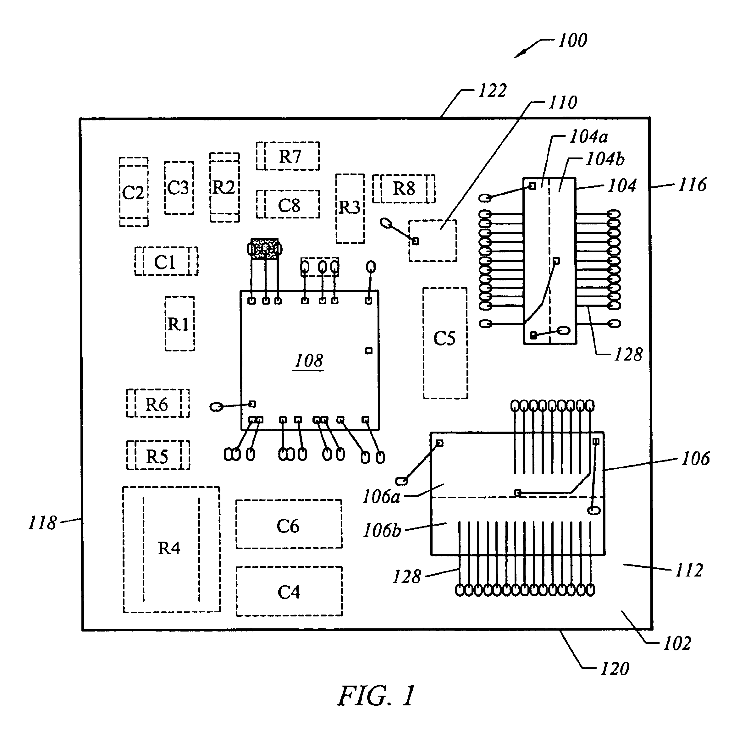 DC-DC converter implemented in a land grid array package