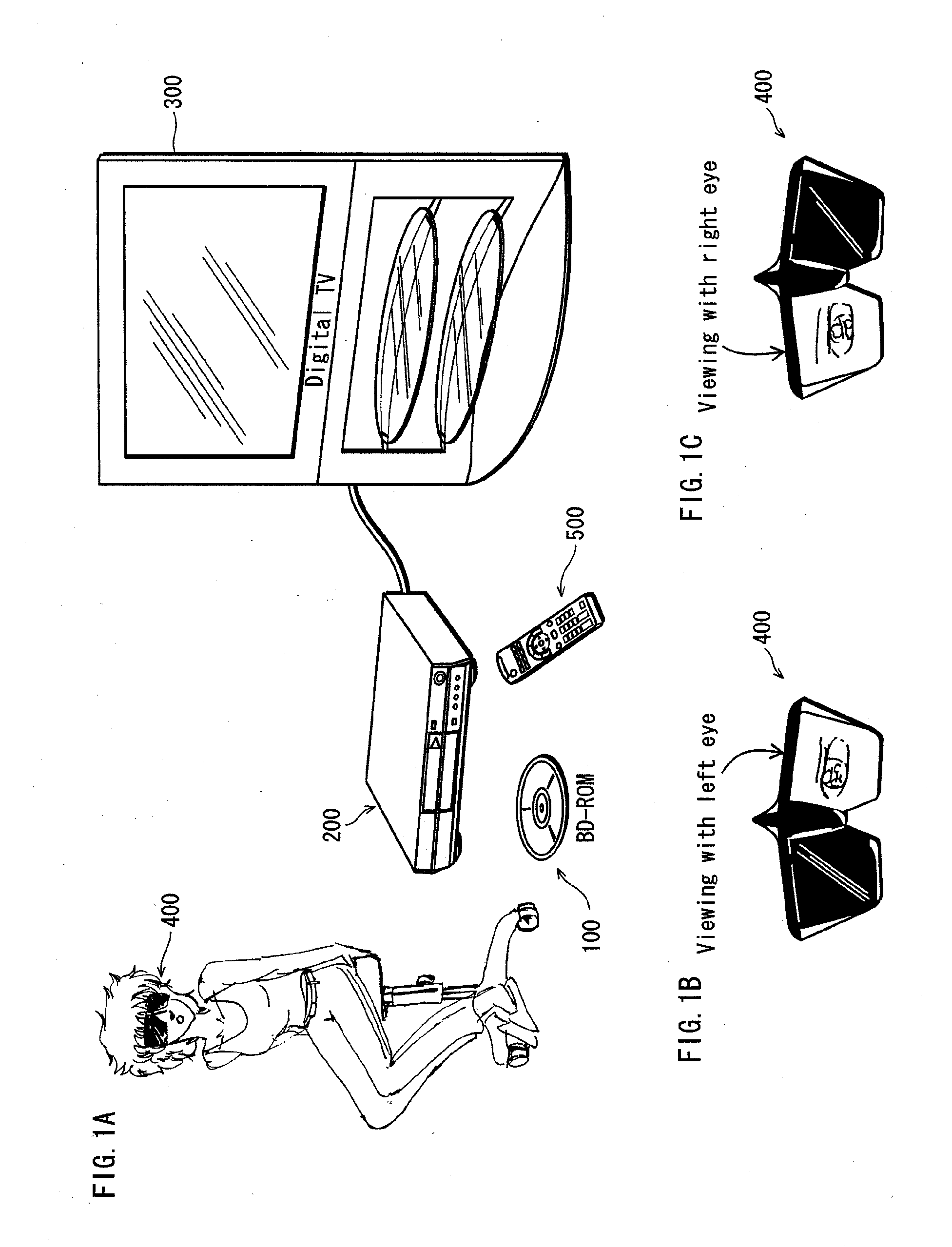 Recording medium, playback device, system lsi, playback method, glasses, and display device for 3D images