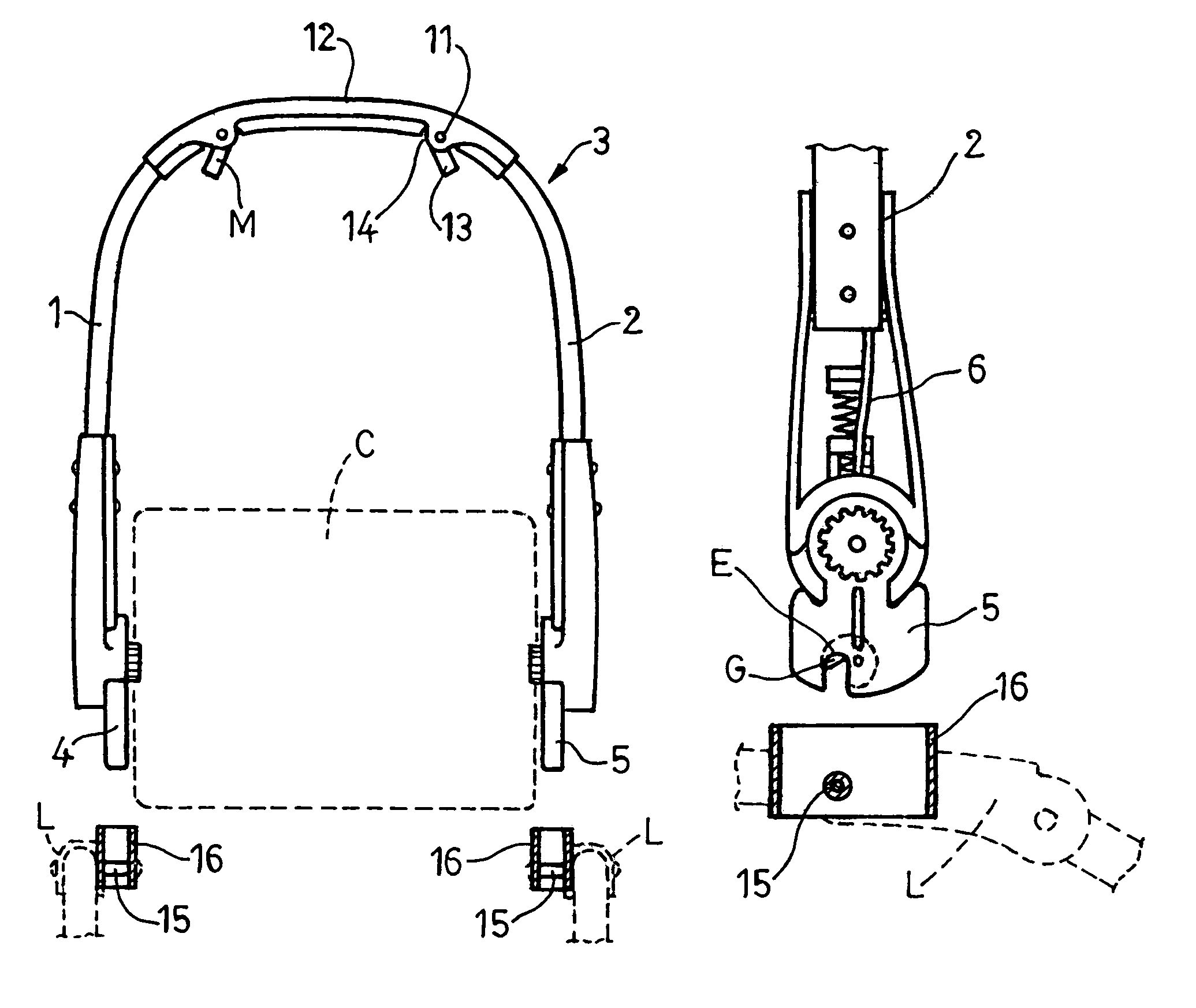 Device for removably fitting carrycot seats and carrycots to baby carriages