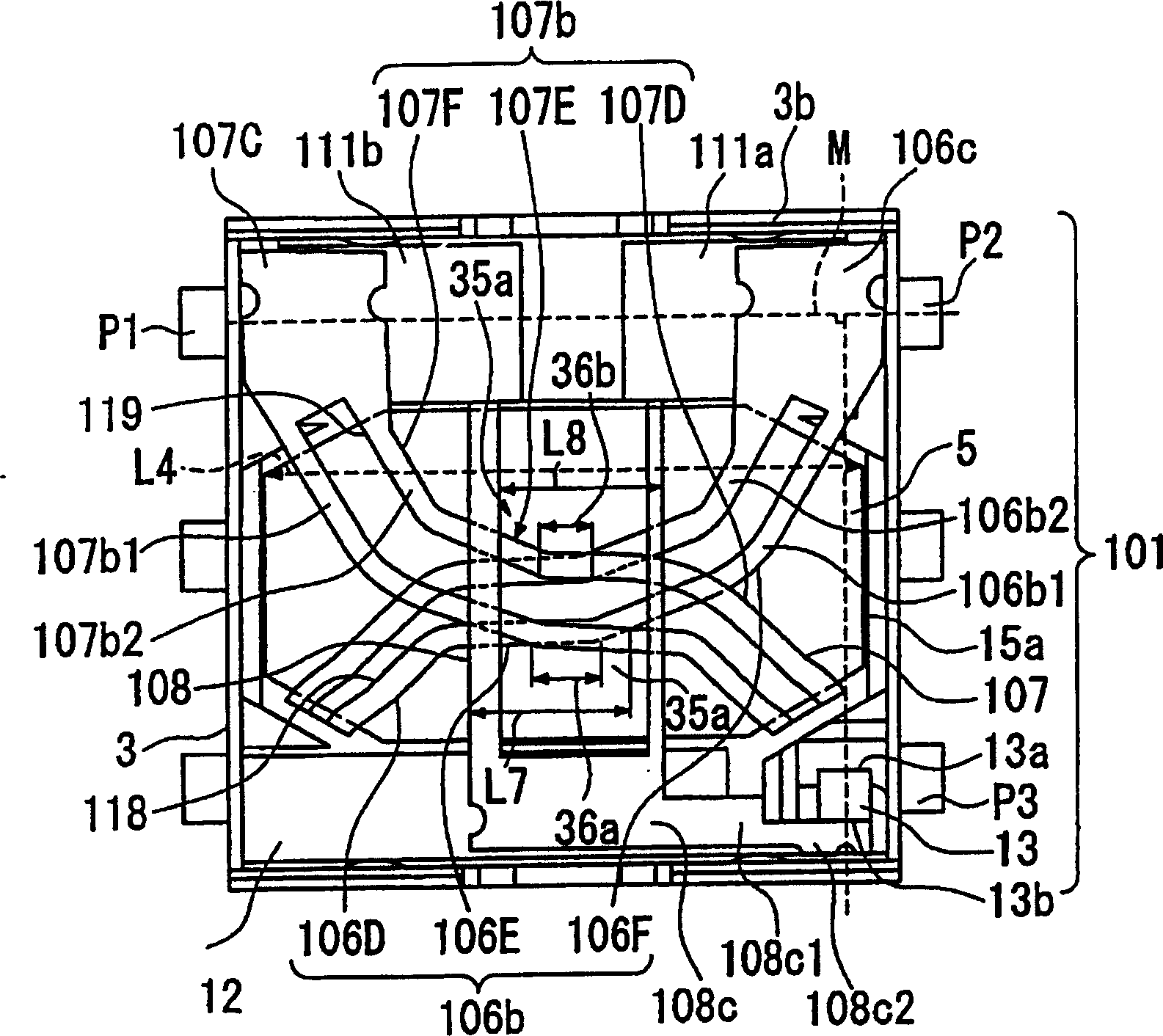 Nonreciprocal circuit device and telecommunications apparatus including the same