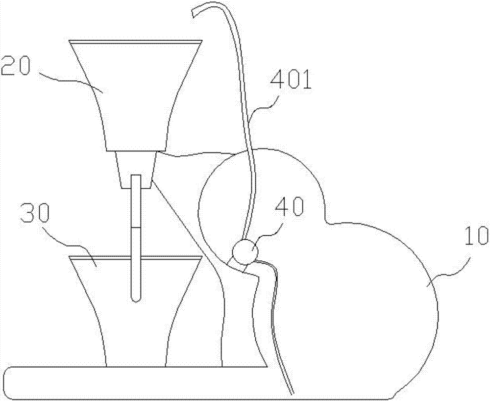 Automatic water injection type ceramic tea set