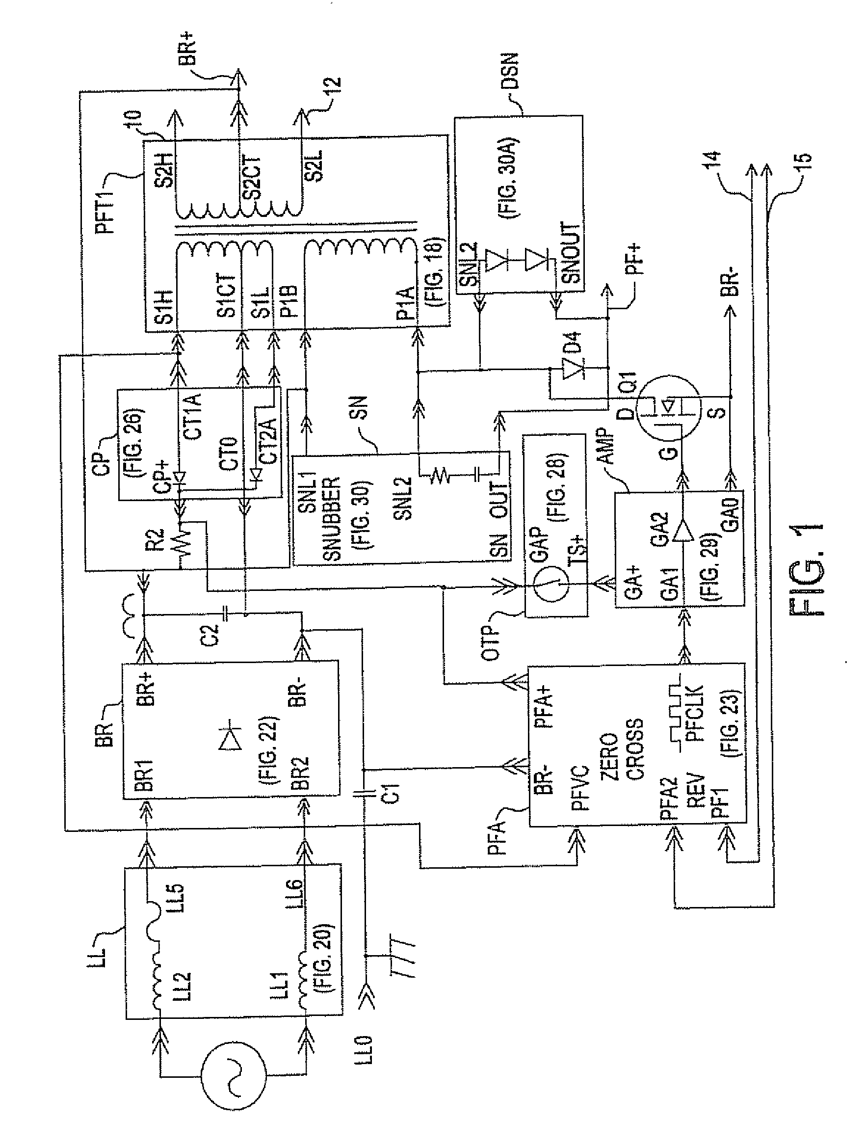 Magnetic element in a non-saturated region in a transformer/inductor