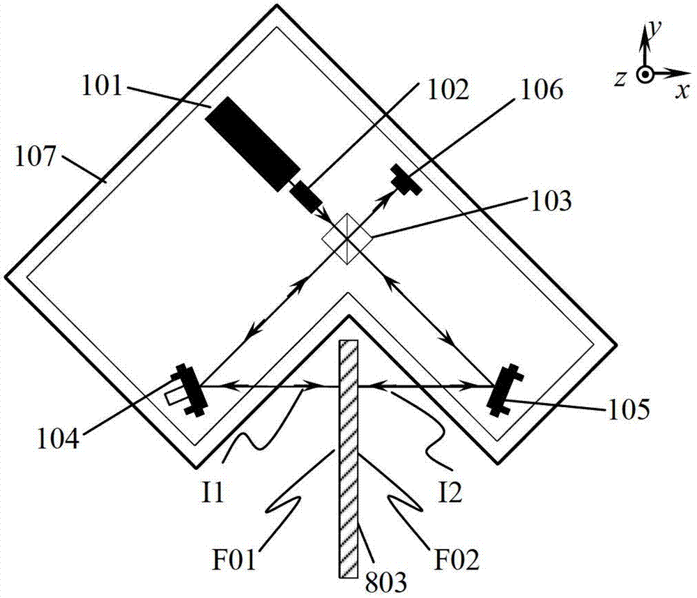 Short-base-line differential laser strain measuring instrument