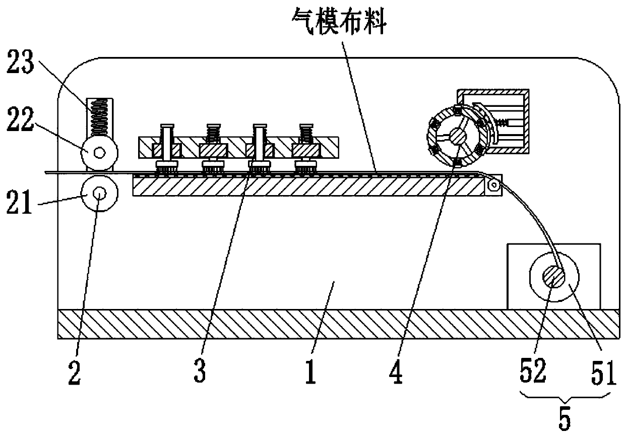 Cloth dust removal device for air mold processing