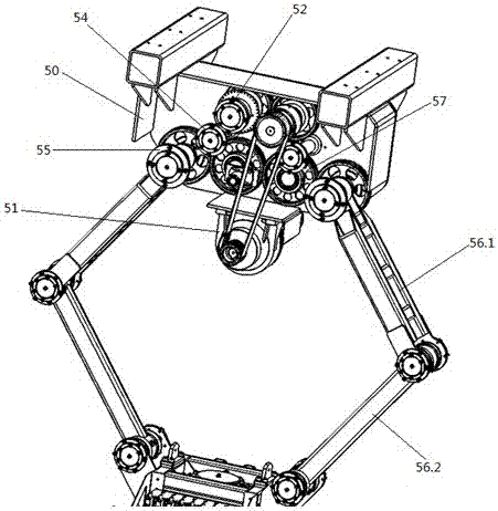 Mesh drive suction cup movement mechanism