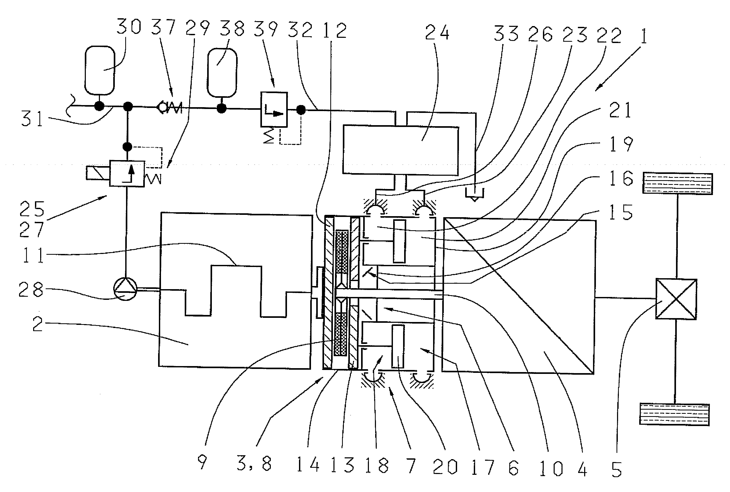 Motor Vehicle Driving Train and Process For Controlling an Automated Engine Clutch