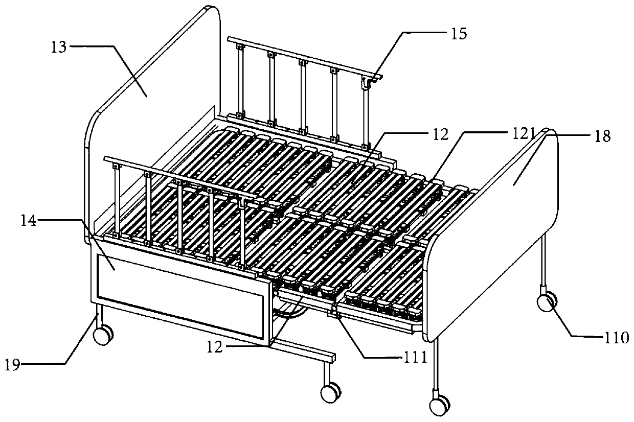 Self-adaptive pressure relieving multifunctional bed for old people