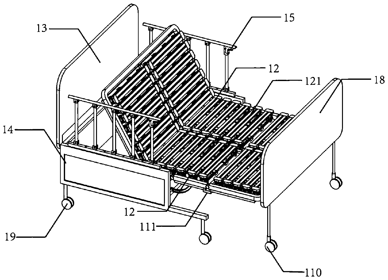 Self-adaptive pressure relieving multifunctional bed for old people