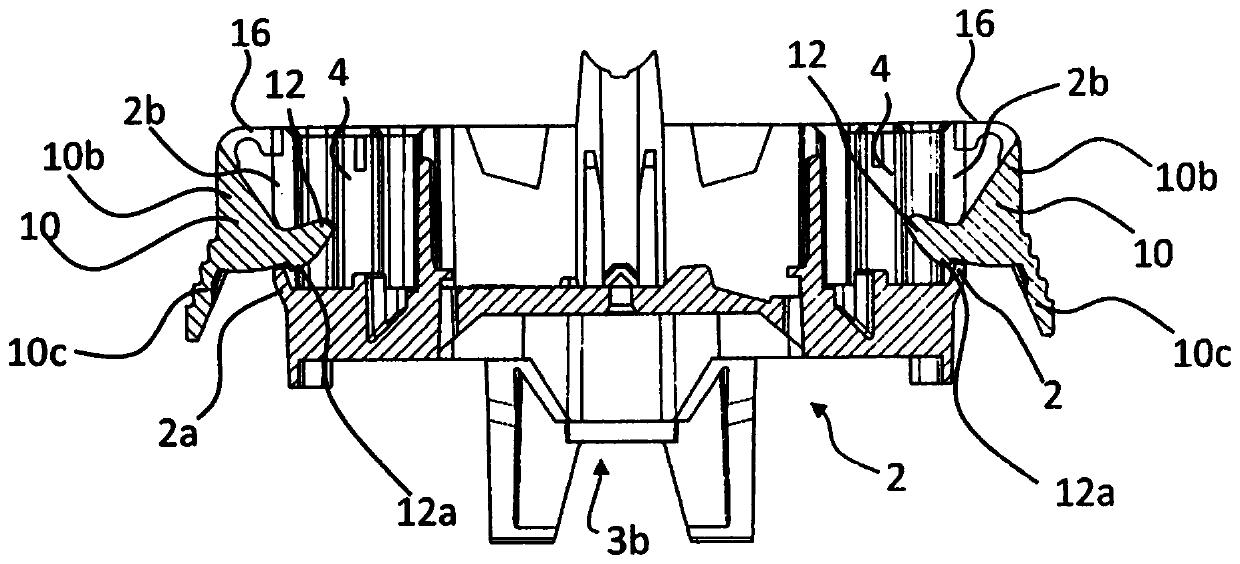 Base section with release lever