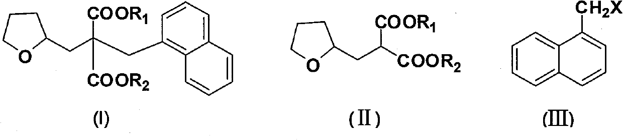 Synthetic method of diethyl naphthylmethyl-tetrahydrofurfurylmalonate