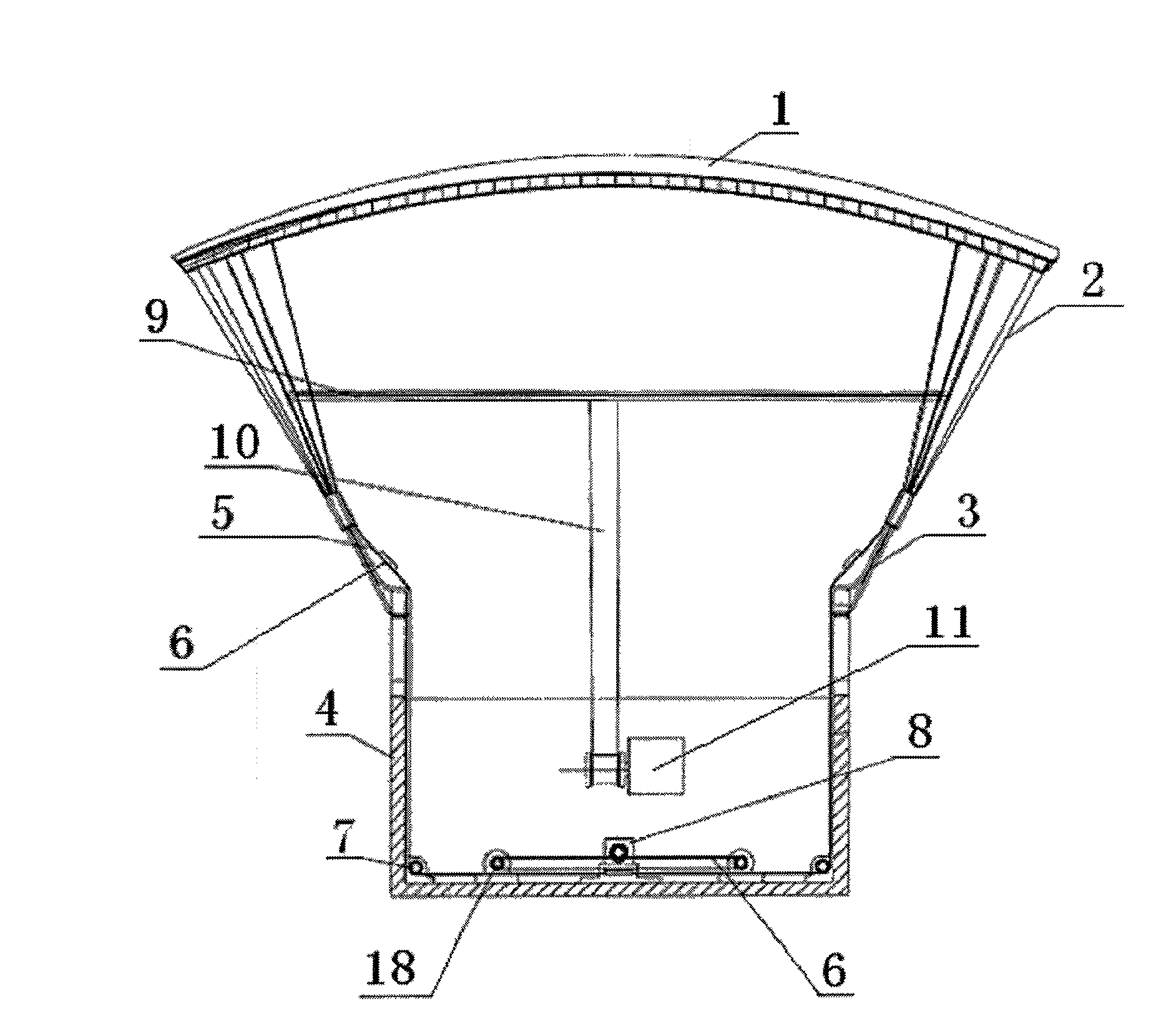 Automatically operating mechanism for parasol