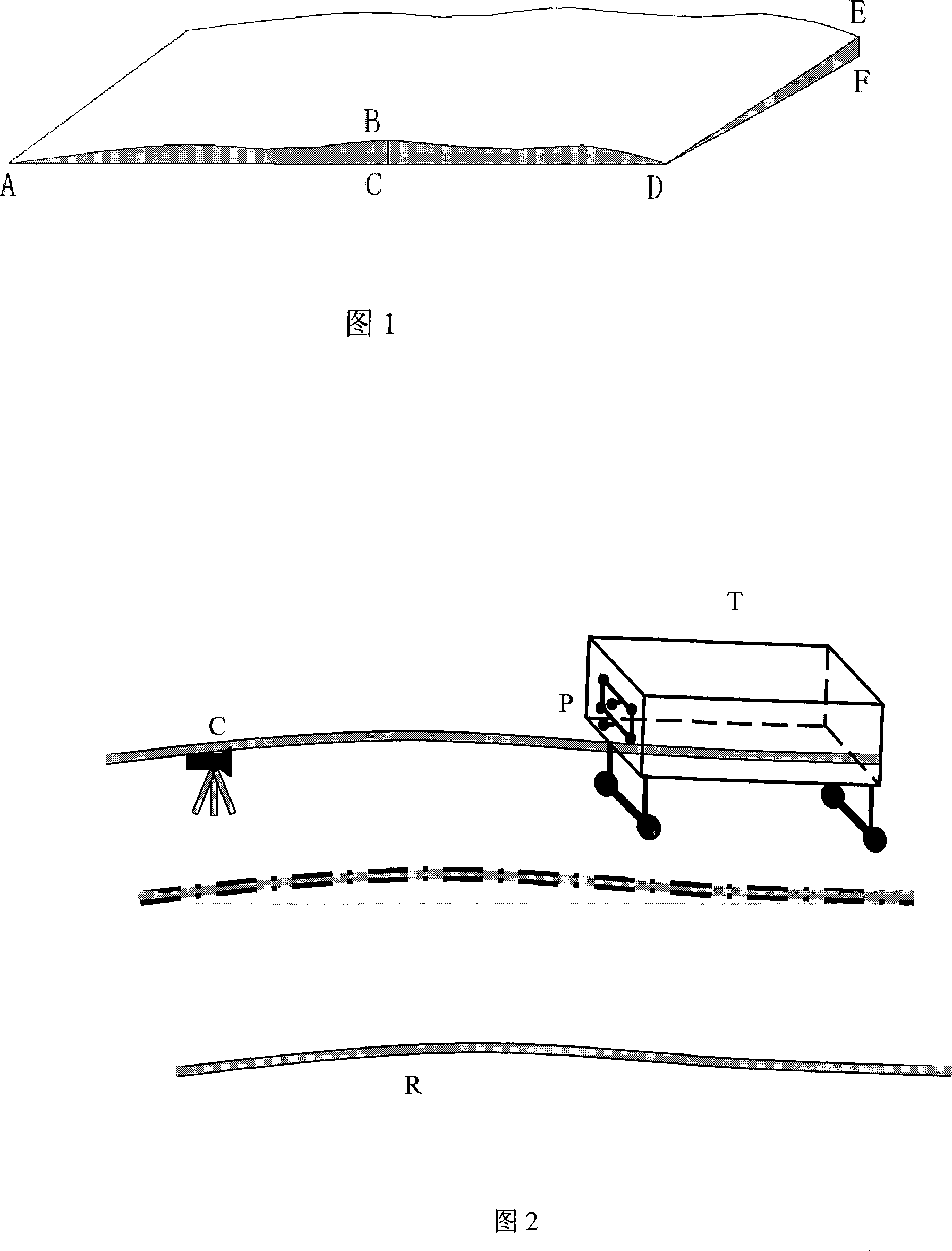 Pick-up measuring method for checking road surface planeness