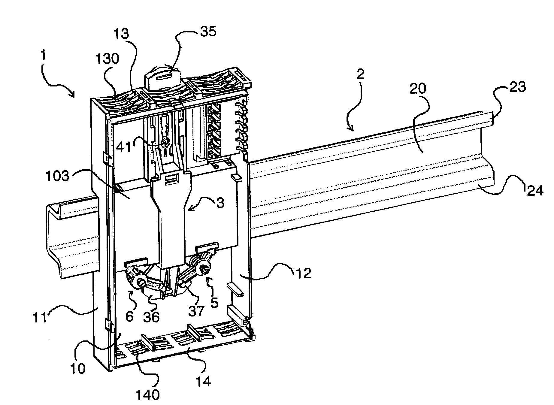 Device for locking an electric apparatus onto a supporting rail