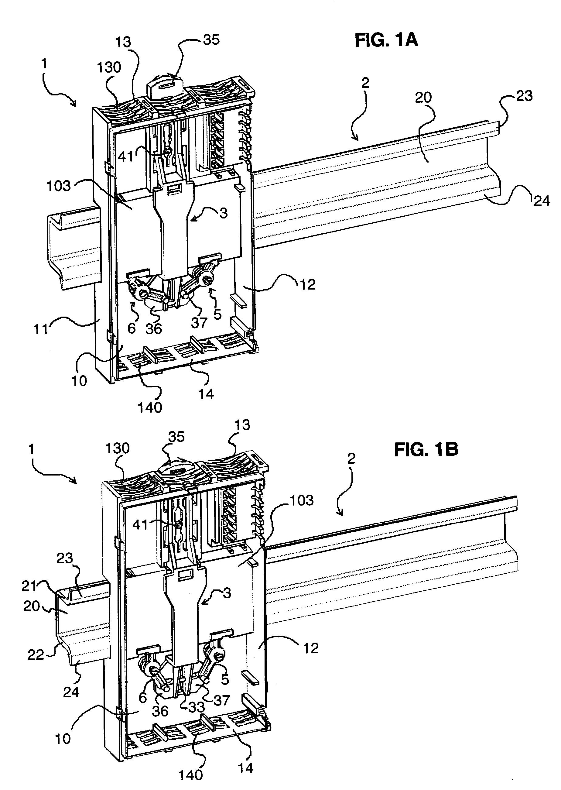 Device for locking an electric apparatus onto a supporting rail