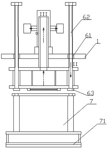 Pressure head device of sand jetting mechanism of upper pressing type core making machine