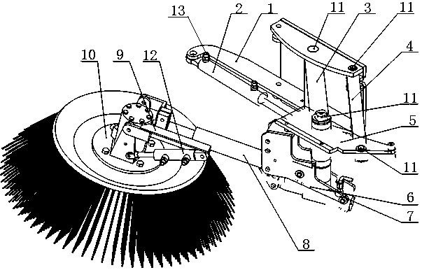 Mechanical arm type side brush mechanism