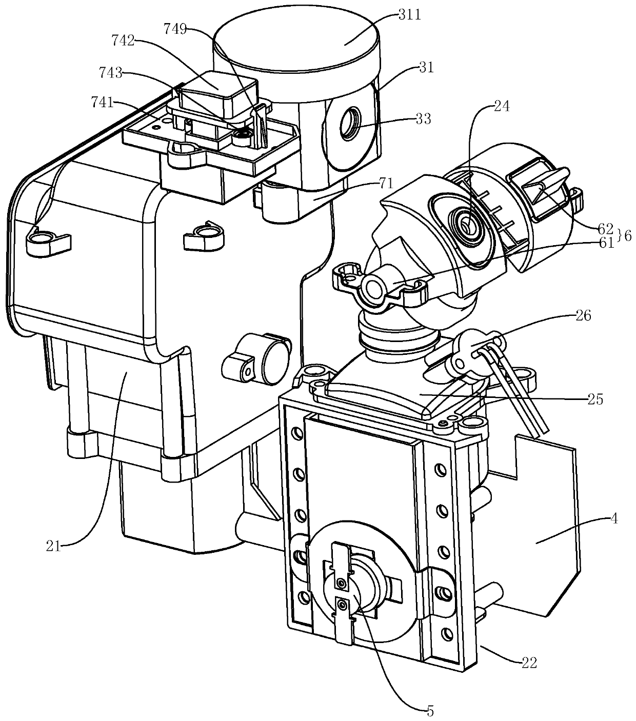 Cross-mixed spraying device and facial vaporizer applying same