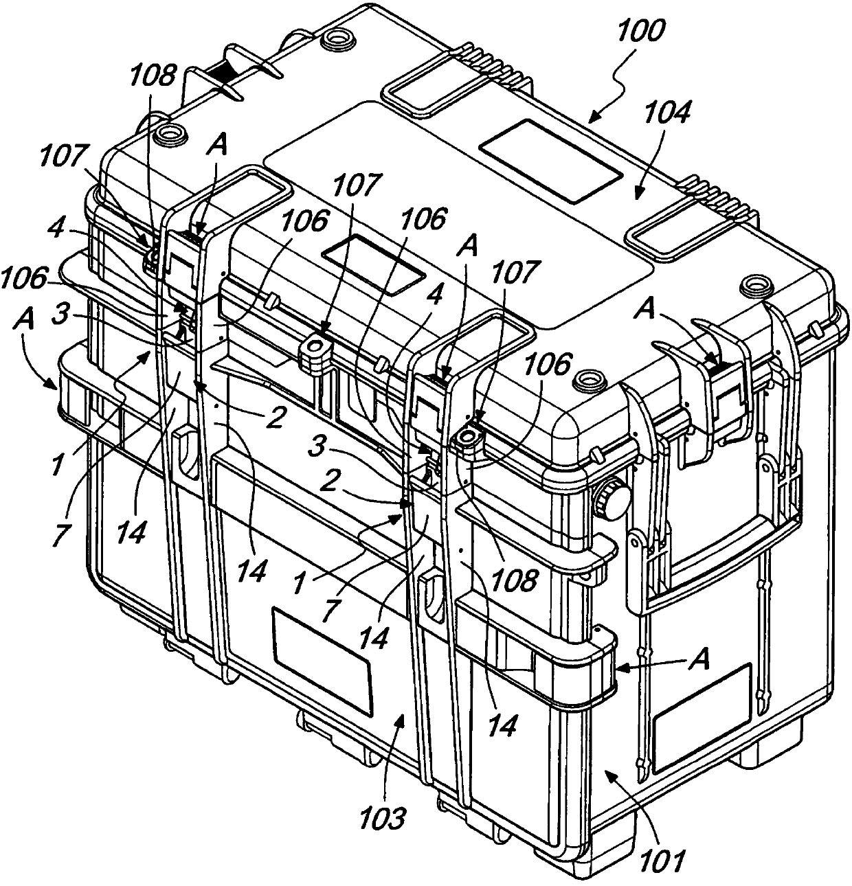 Locking assemblies for portable containers and associated containers