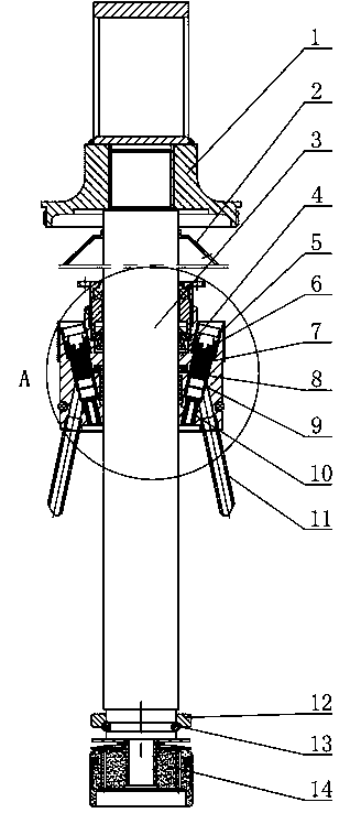 Vertical shock absorber structure with lifting function