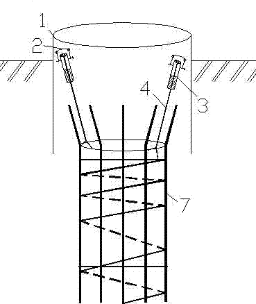 Anti-floating method and device for bored concrete pile reinforcement cage