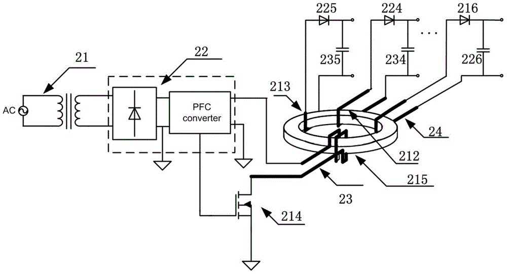 A modular electronic switch for a high-voltage oscillatory wave generator