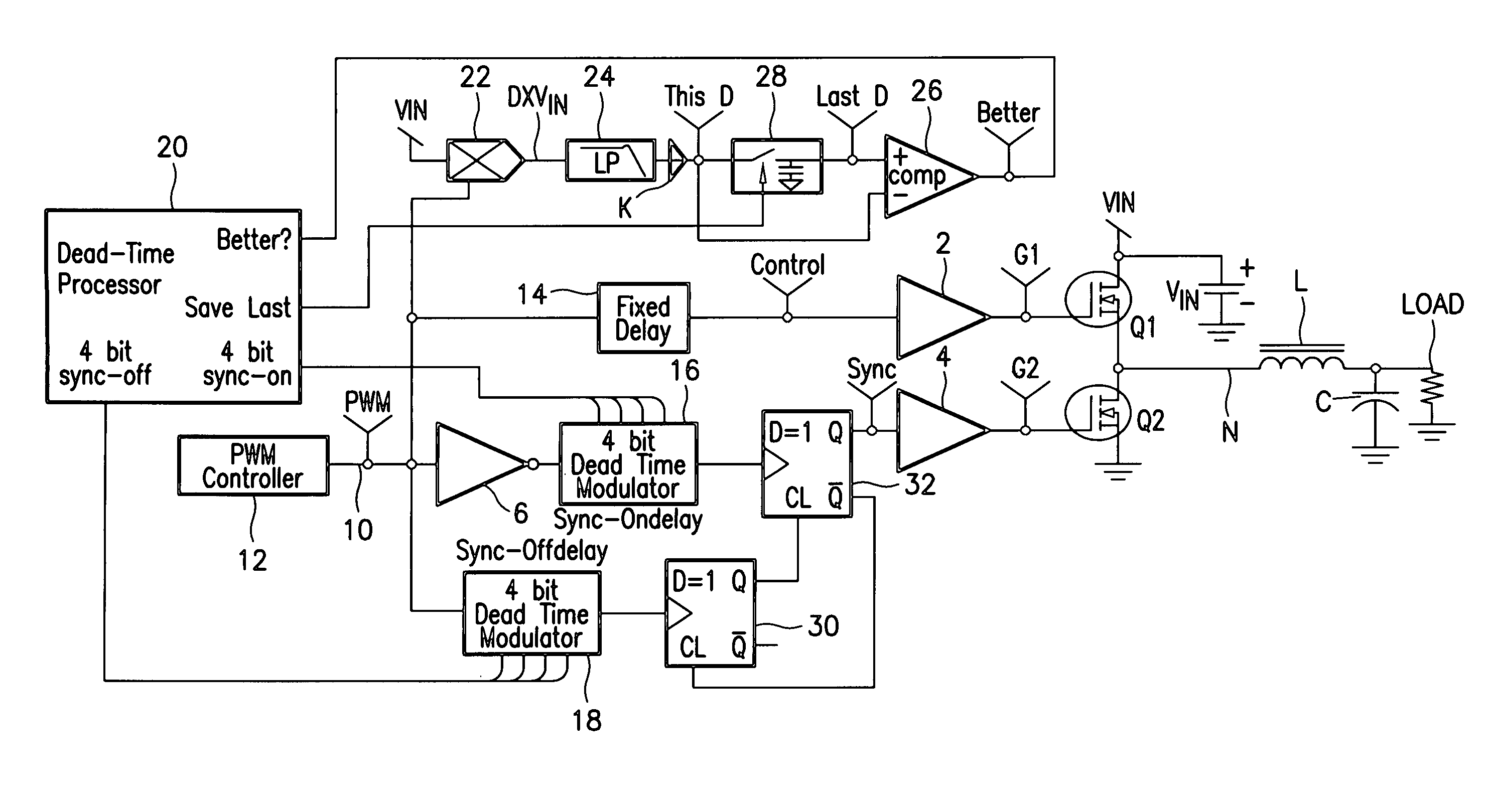Apparatus and method for minimizing power loss associated with dead time