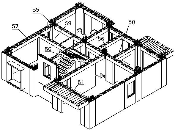 Cast-in-place superposed formwork integrated structure of prefabricated building and construction method