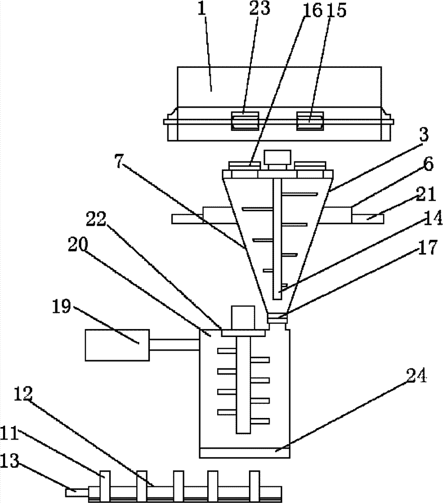 Feeding device for plate pressing device