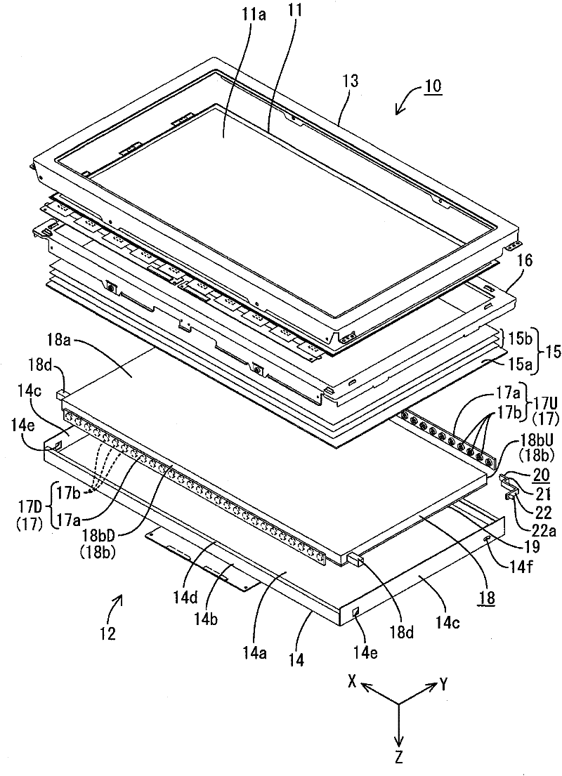 Lighting device, display device and television receiver