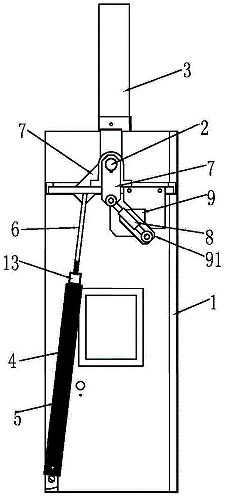 A road gate machine with the buffer function of the brake rod lower rod