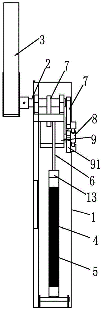 A road gate machine with the buffer function of the brake rod lower rod