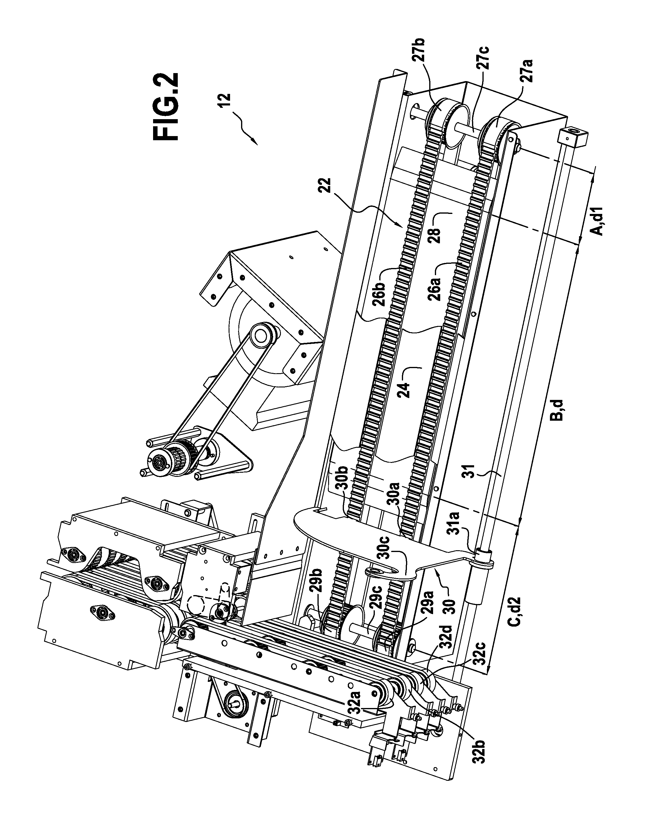 Feeding apparatus for flat items processed in a mail sorting machine with pulleys located under transport deck