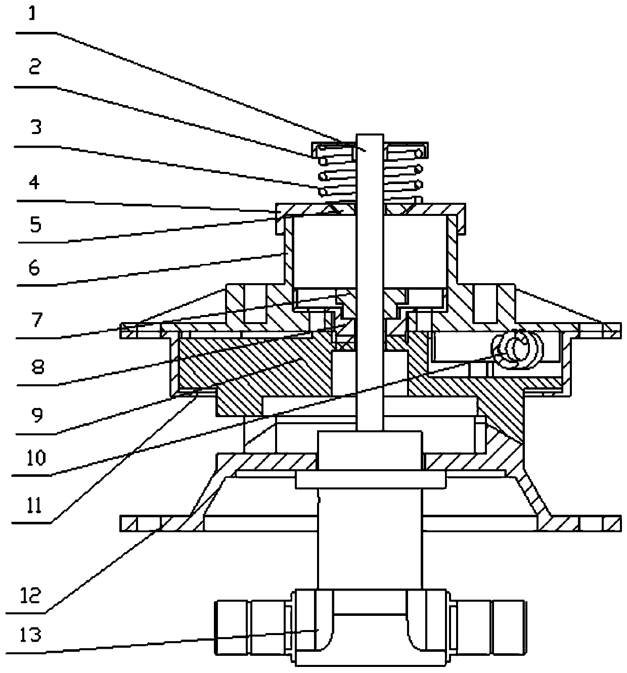 A rotary low-impact self-separating pressing and releasing device